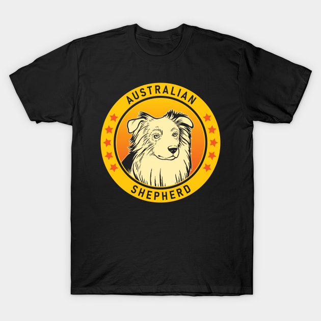 Australian Shepherd Dog Portrait T-Shirt by millersye